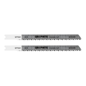 Jigsaw blade, 10 TPI, HSC, U-shaped handle, 2 pcs, reverse tooth, clean cut