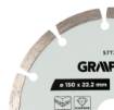 Segmented diamond cutting disc, 150 x 22.2 mm, dry
