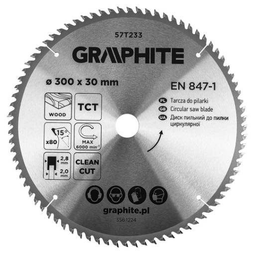 Circular saw blades with HM tips 300 x 30mm, 80 teeth