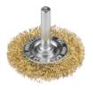 Wire brushes, crimped wire, brass-plated, 25, 50, 75 mm, 3 pcs., shank 6 mm