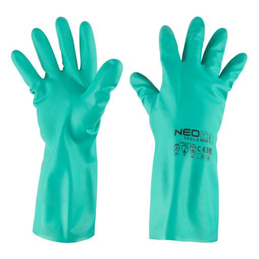 Chemically resistant nitrile gloves, size 9