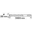 SDS Plus concrete drill bit with double helix 20 x 1000 mm