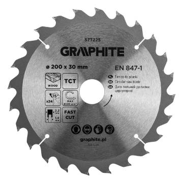 Saw blade, widia, 200 x 30 mm, 24 teeth