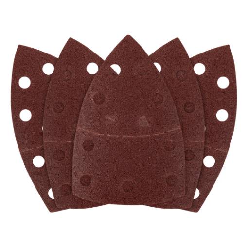 Sanding paper, velcro, iron 102 x 152 mm, P80, 5 pcs, with 11 holes