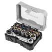 Set of 25 mm bits and sockets with ratchet and 60 mm magnetic holder, 24 pieces.