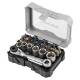 Set of 25 mm bits and sockets with ratchet and 60 mm magnetic holder, 24 pieces.