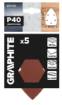 Sanding paper, velcro, iron 98 x 140 mm, P40, 5 pcs, with 5 holes