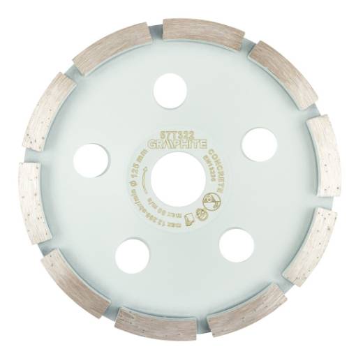 Diamond grinding disc, 1 segment, 125 x 22.2 mm, dry