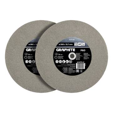 Grinding discs 200 x 20/16/12.7 x 20 mm, P60, 2 pcs.