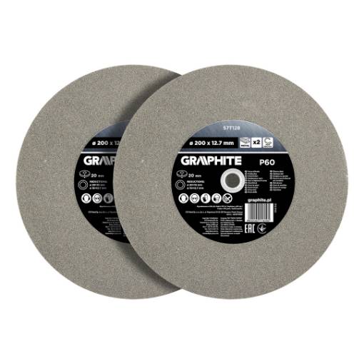 Grinding discs 200 x 20/16/12.7 x 20 mm, P60, 2 pcs.