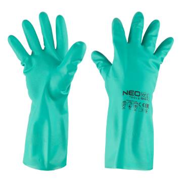 Chemically resistant nitrile gloves, size 10