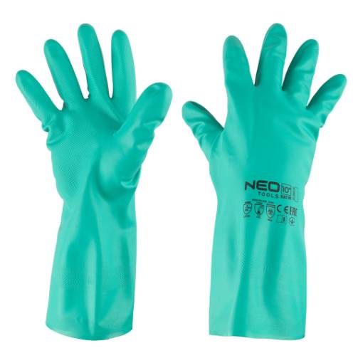 Chemically resistant nitrile gloves, size 10