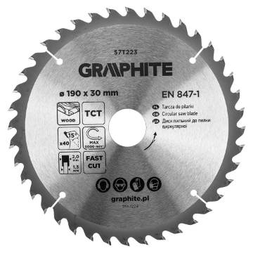 Saw blade, widia, 190 x 30 mm, 40 teeth
