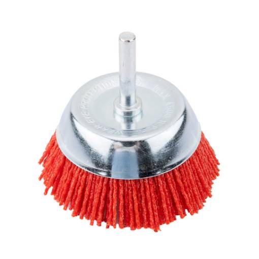 75 mm nylon butt brush, with 6 mm shank