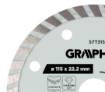 Turbo cutting diamond disc, 115 x 22.22 mm, dry