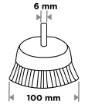 Cup wire brush 100 mm, crimped steel wire, with 6 mm shank