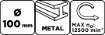 Wire wheel brush 100 mm, crimped wire, steel, M14