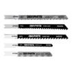 Jigsaw blade set, 6 TPI, 8 TPI, 10 TPI, 12 TPI, HCS, U-shaped handle, 5 pcs