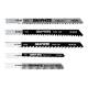 Jigsaw blade set, 6 TPI, 8 TPI, 10 TPI, 12 TPI, HCS, U-shaped handle, 5 pcs