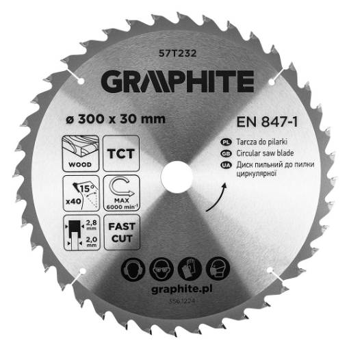 Saw blade, widia, 300 x 30 mm, 40 teeth