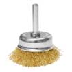 Cup wire brush 50 mm, crimped wire, brass-plated, with 6 mm shank