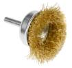 Cup wire brush 50 mm, crimped wire, brass-plated, with 6 mm shank