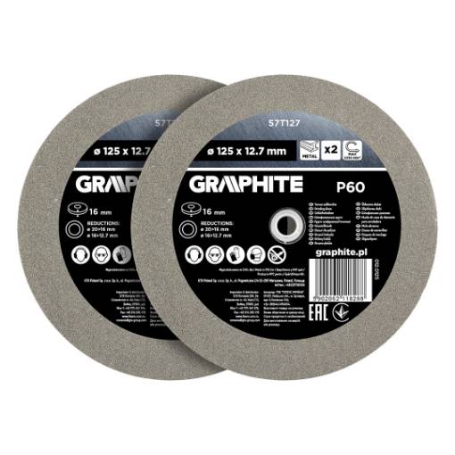 Grinding discs 125 x 20/16/12.7 x 16 mm, P60, 2 pcs.