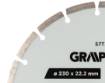 Segmented diamond cutting disc, 230 x 22.2 mm, dry