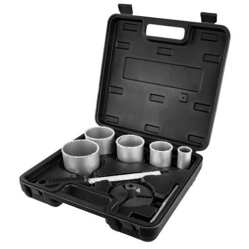 Tungsten carbide hole cuttters 32-83 mm, set 5 pcs