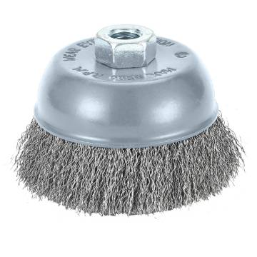 Cup wire brush 100 mm, crimped steel wire, M14