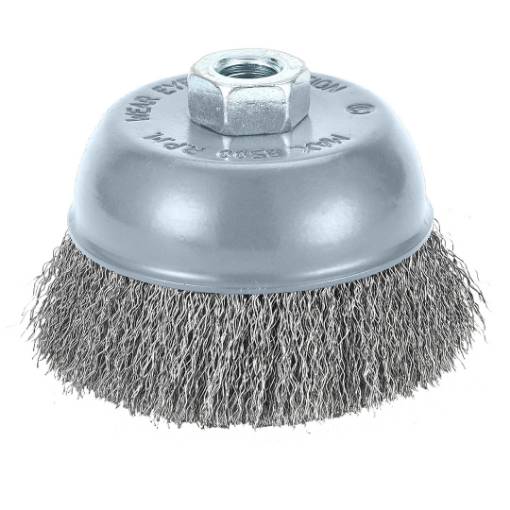 Cup wire brush 100 mm, crimped steel wire, M14