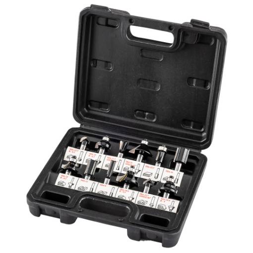 Carbide milling cutters for wood, shank 8 mm, set 12 pcs