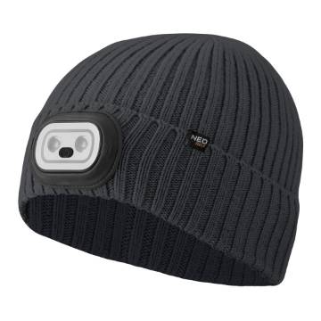Cap with RGB LED torch, graphite