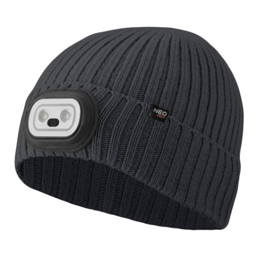 Cap with RGB LED torch, graphite