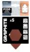 Sanding paper, velcro, iron 98 x 140 mm, P220, 5 pcs, with 5 holes