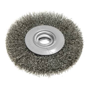 Wire wheel brush 125 x 20 mm, crimped wire, steel