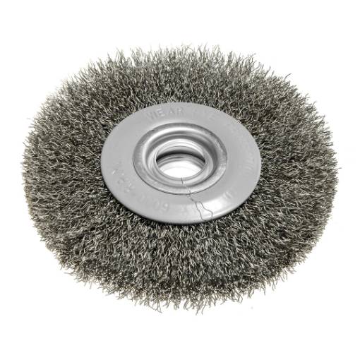 Wire wheel brush 125 x 20 mm, crimped wire, steel