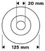 Wire wheel brush 125 x 20 mm, crimped wire, steel