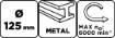 Wire wheel brush 125 x 20 mm, crimped wire, steel