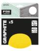 Sanding discs, perforated, Velcro-backed with holes 225 mm, P150, 5 pcs.