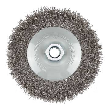 Wire wheel brush 125 mm, crimped wire, steel, M14