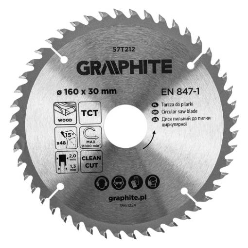 Saw blade, widia, 160 x 30 mm, 48 teeth