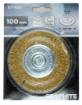 Wire wheel brush 100 mm, crimped wire, brass-plated, with 6 mm shank