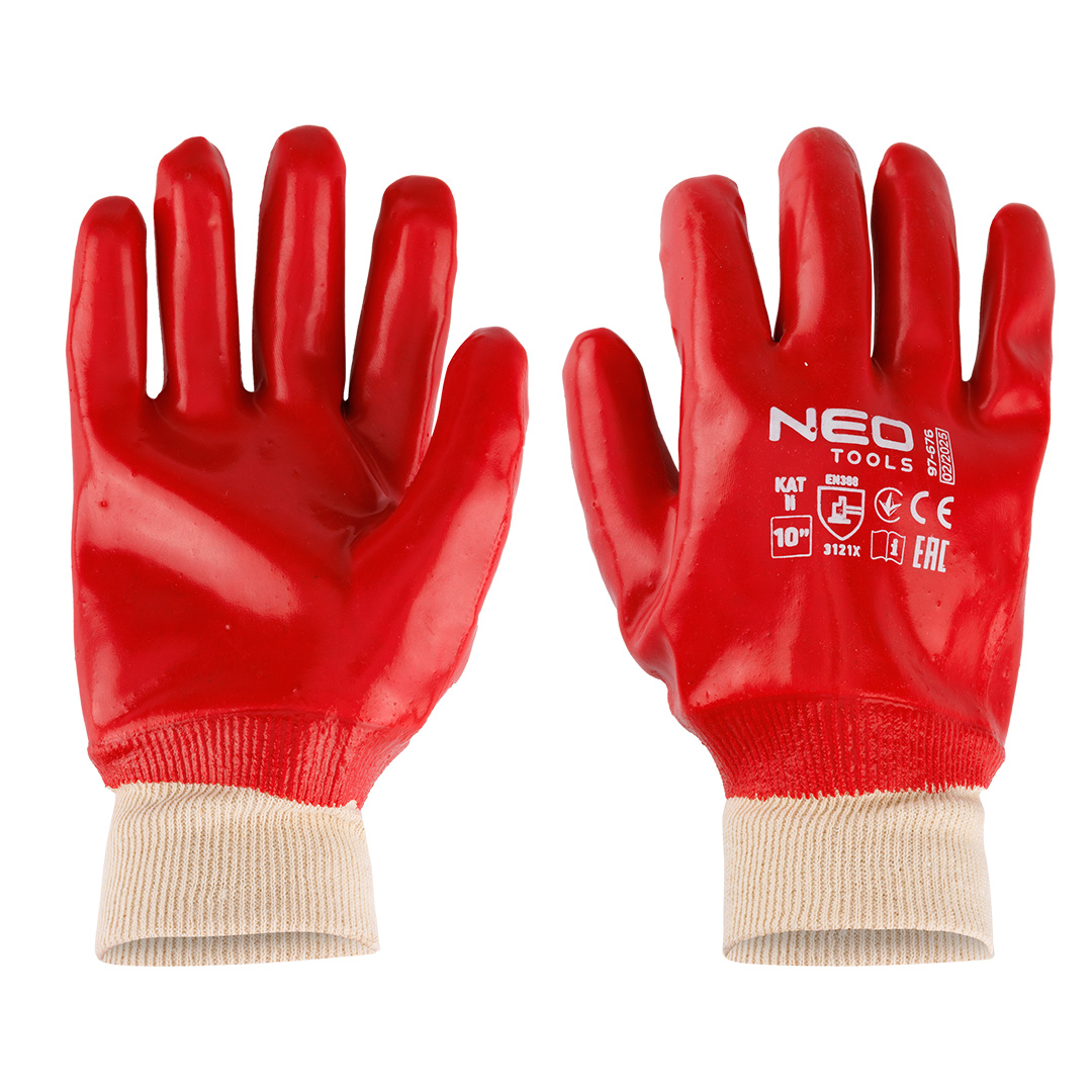 Work gloves, PVC-coated cotton, 3121X, size 10