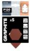 Sanding paper, velcro, iron 98 x 140 mm, P120, 5 pcs, with 5 holes