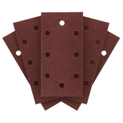 Sanding paper, velcro  93 x 185 mm, P100, 5 pcs. with 8 holes