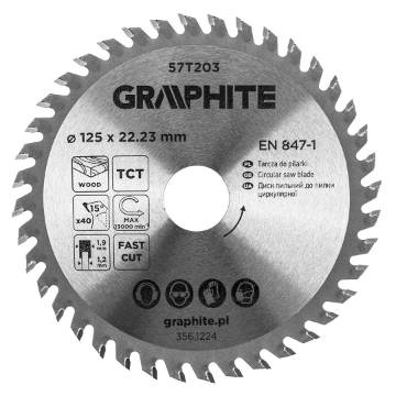 Circular saw blades with HM tips 125 x 22.23 mm, 40 teeth