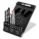 Set of drill bits for metal, wood, brick: 5, 6, 8 mm, 9 pcs