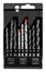 Set of drill bits for metal, wood, brick: 5, 6, 8 mm, 9 pcs