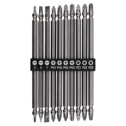 Set of long reversible bits: SL3 /5/7, PH1 /2 /2 /3, PZ1/2/3 x 150 mm, 10 pcs.
